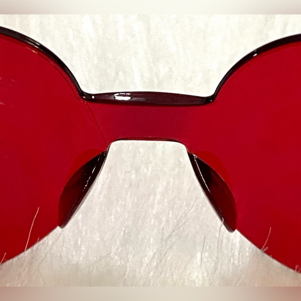 Red Heart Shaped Rimless Sunglasses Special Occasion Party Boho Y2K Festival - Picture 12 of 12